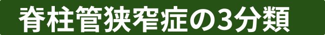 脊柱管狭窄症の3分類