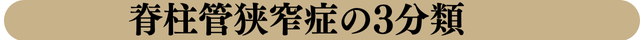 脊柱管狭窄症の3分類